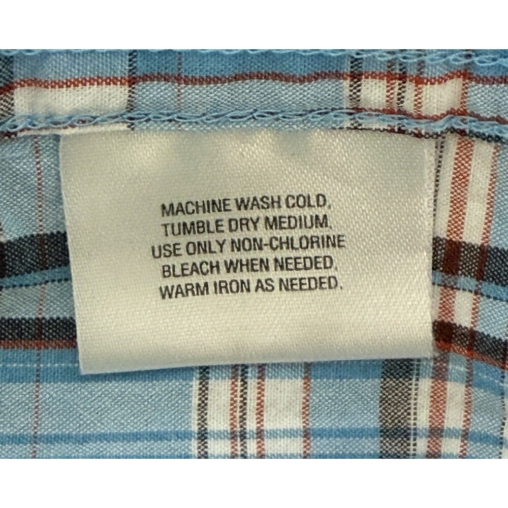 Mens Blue Plaid 100% Cotton Short Sleeve Button Up Shirt Casual Pocket Shirt 2XL - Picture 5 of 7